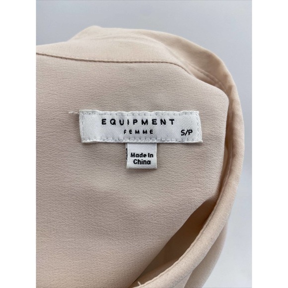 Equipment Blush Pink Striped Bell Cuff Silk Blouse - Picture 7 of 9